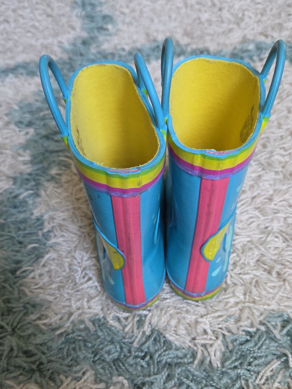 Toddler Girl Girls Girl's Blue Peppa Pig Rain Boots GUC - Picture 4 of 8